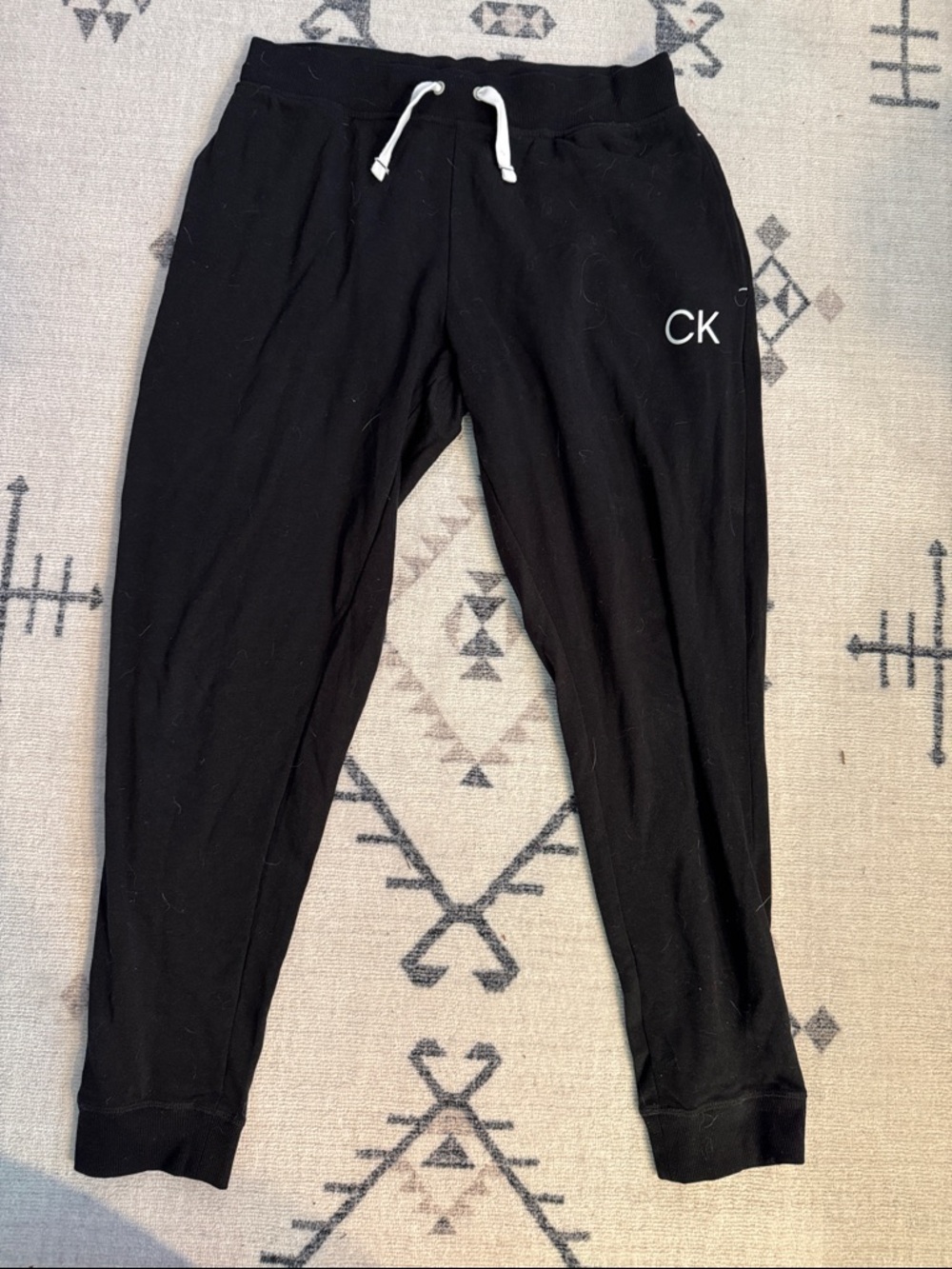 Calvin Klein Black Joggers with White Drawstring